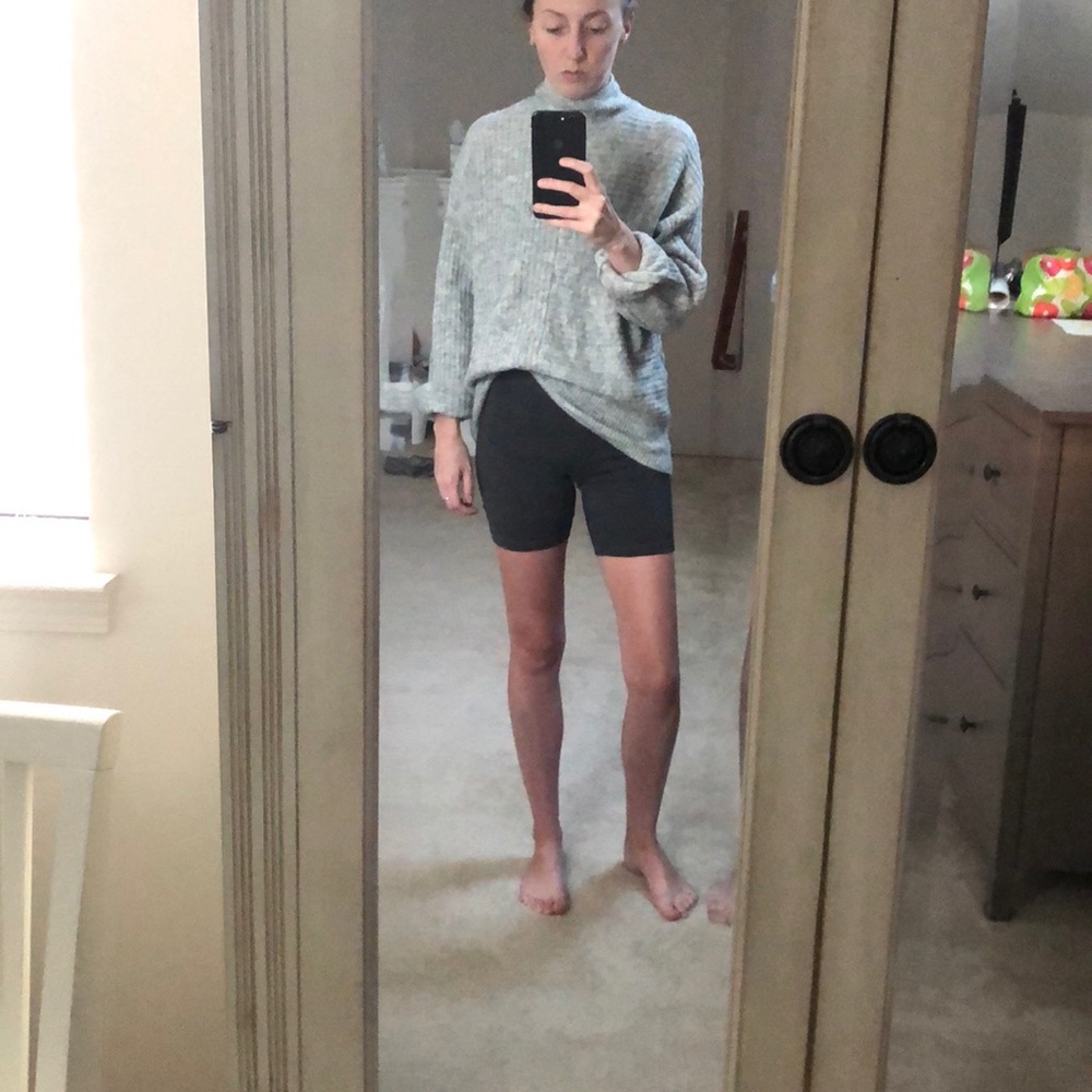 H&M Grey Mockneck Ribbed Sweater